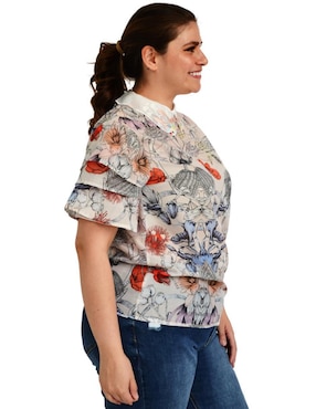 Blusa Roman Fashion manga corta para mujer