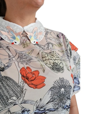 Blusa Roman Fashion manga corta para mujer