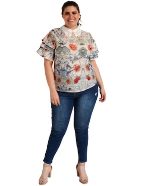 Blusa Roman Fashion manga corta para mujer