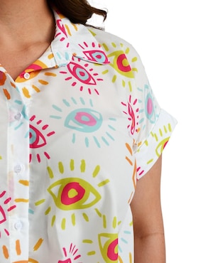 Blusa Roman Fashion manga corta para mujer