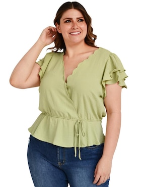 Blusa Roman Fashion manga corta para mujer