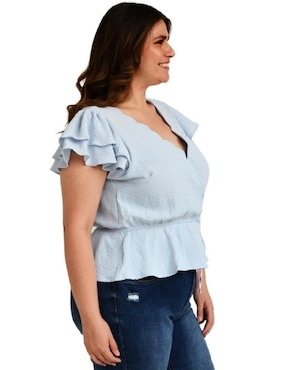 Blusa Roman Fashion manga corta para mujer
