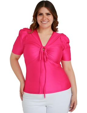 Blusa Roman Fashion manga corta para mujer