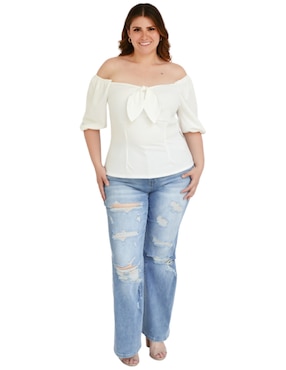 Blusa Roman Fashion manga corta para mujer
