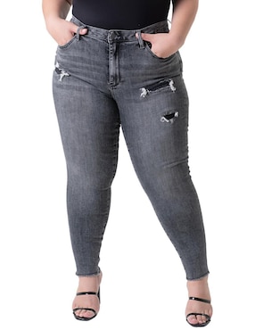 Jeans Skinny Roman Fashion J-BAL-6338-GREY Corte Cintura Para Mujer