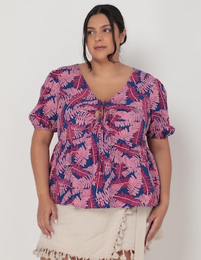 Blusa The Pattern Manga Corta Para Mujer