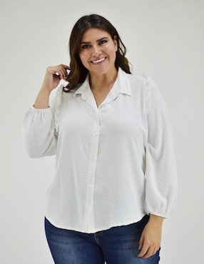 Blusa camisera Roman Fashion manga larga para mujer
