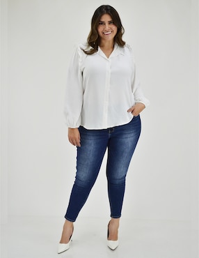 Blusa camisera Roman Fashion manga larga para mujer