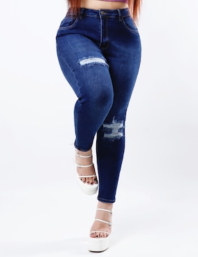 Jeans Skinny Roman Fashion Corte Cintura Para Mujer