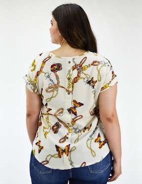 Blusa Roman Fashion manga corta para mujer