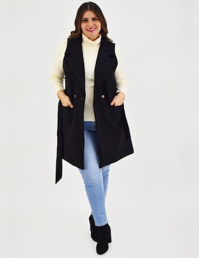 Abrigo Roman Fashion cruzado para mujer