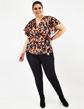 Blusa Roman Fashion manga corta para mujer