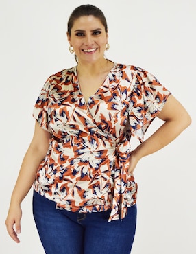 Blusa Roman Fashion manga corta para mujer