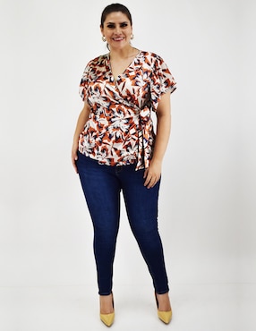 Blusa Roman Fashion manga corta para mujer