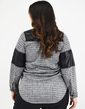 Blusa camisera Roman Fashion manga larga para mujer