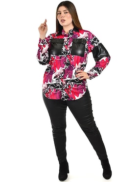 Blusa camisera Roman Fashion manga larga para mujer