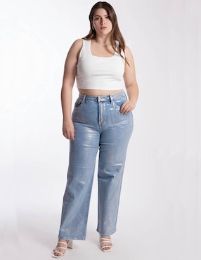 Jeans straight Roman Fashion corte cintura para mujer