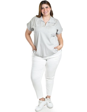 Blusa Roman Fashion manga corta para mujer