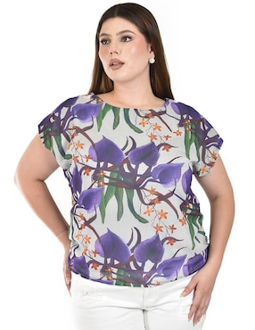 Blusa Roman Fashion manga corta para mujer