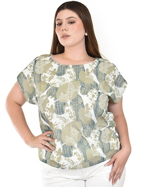 Blusa Roman Fashion manga corta para mujer