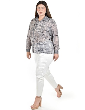 Blusa Roman Fashion manga larga para mujer