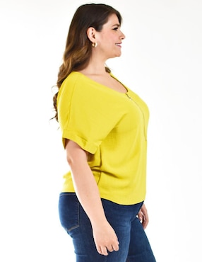 Blusa Roman Fashion manga corta para mujer