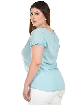 Blusa Roman Fashion manga corta para mujer