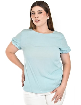 Blusa Roman Fashion manga corta para mujer