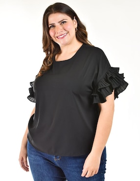 Blusa Roman Fashion manga corta para mujer