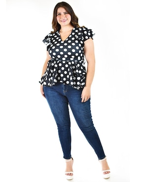 Blusa Roman Fashion manga corta para mujer