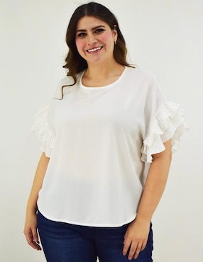 Blusa Roman Fashion manga corta para mujer