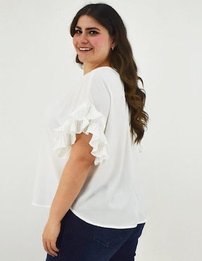 Blusa Roman Fashion manga corta para mujer