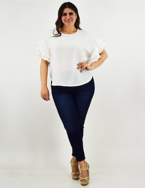Blusa Roman Fashion manga corta para mujer