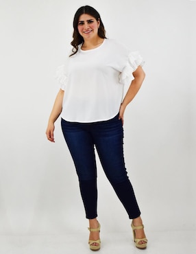 Blusa Roman Fashion manga corta para mujer