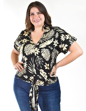 Blusa Roman Fashion manga corta para mujer