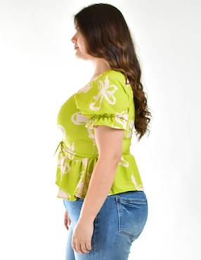 Blusa Roman Fashion manga corta para mujer