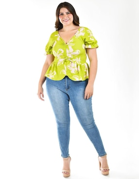 Blusa Roman Fashion manga corta para mujer