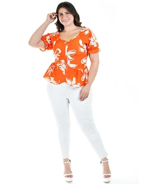 Blusa Roman Fashion manga corta para mujer