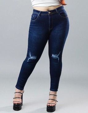 Jeans Skinny Roman Fashion Corte Media Cintura Para Mujer