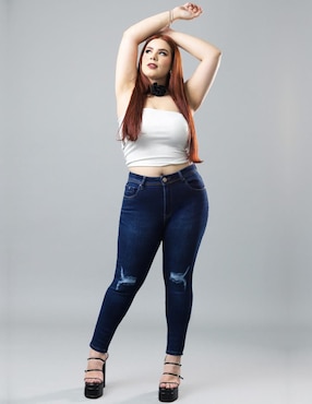 Jeans skinny Roman Fashion J-Dff-1277-Dark para mujer