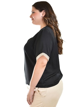Blusa Roman Fashion manga corta para mujer
