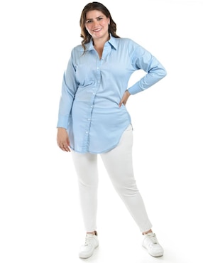 Blusa camisera Roman Fashion manga larga para mujer