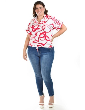 Blusa Roman Fashion manga corta para mujer