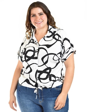 Blusa Roman Fashion manga corta para mujer