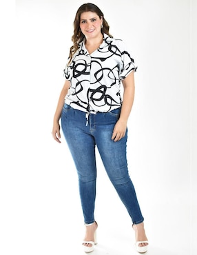 Blusa Roman Fashion manga corta para mujer