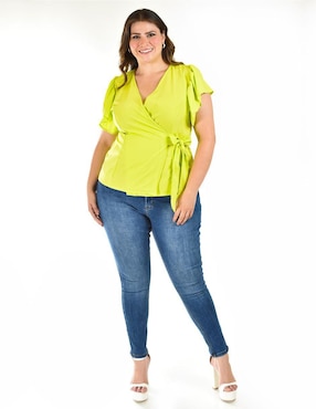 Blusa Roman Fashion manga corta para mujer