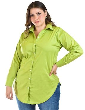 Blusa camisera Roman Fashion manga larga para mujer
