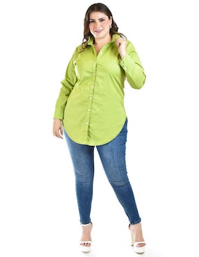 Blusa camisera Roman Fashion manga larga para mujer