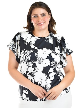 Blusa Roman Fashion manga corta para mujer