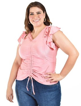 Blusa Roman Fashion manga corta para mujer